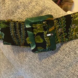 SAMANTHA SUNG Green and Black Patterned Belt